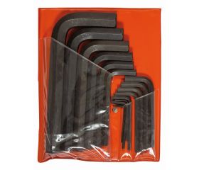 Juego de llaves hexagonales tipo allen y métricas con acabado fosfatado (15 Piezas) | 1995M/15T