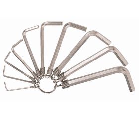 Juego de llaves hexagonales tipo allen métricas con acabado niquelado y en anilla de metal (8 Piezas) | 1998M/8R