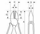 Alicates de corte diagonal, aislados y de industria pesada para cobre/Fe+/cuerdas de piano | 2191V