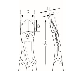 Alicates de corte diagonal a 14° ERGO™ con mango bi-componente de apertura automática y acabado fosfatado | 21HDG-A