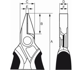 Alicates ERGO™ de boca plana y cabeza corta, con mangos bi-materiales | 2420G
