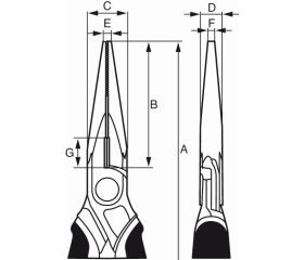 Alicates ERGO™ de boca semirredonda con mangos bi-materiales | 2430G