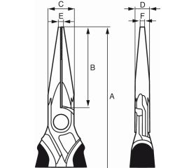 Alicates ERGO™ de boca semirredonda sin corte con mangos bi-materiales | 2431G