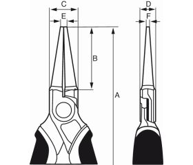 Alicates ERGO™ de boca redonda con mangos bi-materiales aislados | 2521S