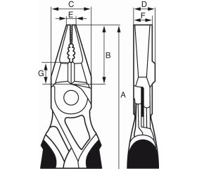 Alicates universales cromados, con mangos monomateriales. Filo de corte reforzado | 2630DC