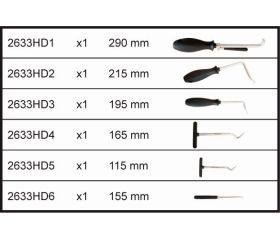 Juego de herramientas para extraer y recoger mangueras y dispositivos de sellado | 2633HD/S6
