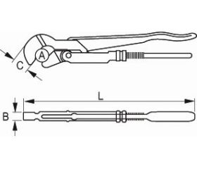 Llave para tubo con boca curvada | 303291-303331