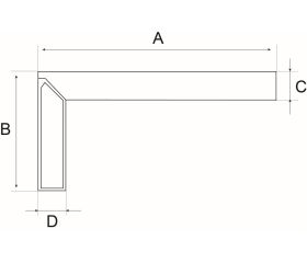 Escuadras de carpintero planas con hoja de acero | FCS-600/FCS-1000