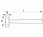 Martillo de boca de nylon con mango de madera | 3625W