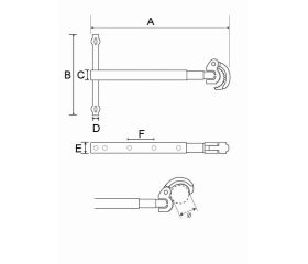Llaves telescópicas con cuatro posiciones para tuercas de lavabo | 363