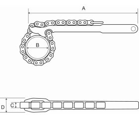 Llaves de cadena para tubos con mango de acero | 370