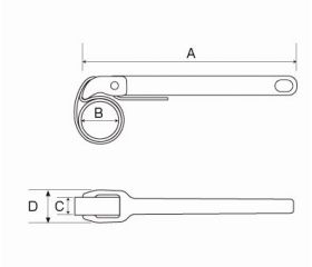 Llaves para tubo especiales con correa de nylon y mango de acero | 375