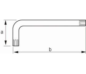 Llave acodada pavonada con punta Torx inviolable, mm | 454091-454401