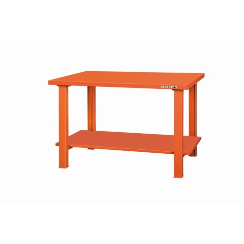 Banco de trabajo "Heavy Duty" con encimera de acero y bandeja en la parte inferior con 4&nbsp;patas (1500&nbsp;mm) | 1495WB15TSBT