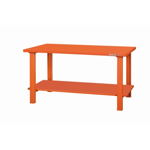 Banco de trabajo "heavy duty" con encimera de acero, bandeja en la parte inferior y 4&nbsp;patas (1800&nbsp;mm) | 1495WB18TSBT