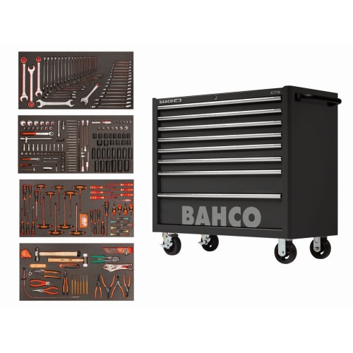 Carros de herramientas Classic C75 de 40" con 8 cajones | 1475KXL8BK303SD