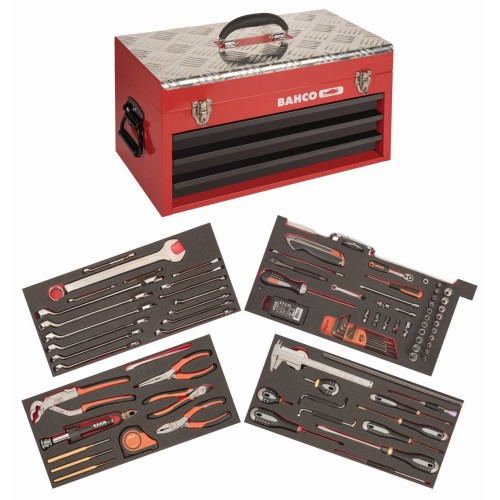 Composición de herramientas para aviación en caja metálica (124&nbsp;piezas) | 1483KHD3RB-FF7