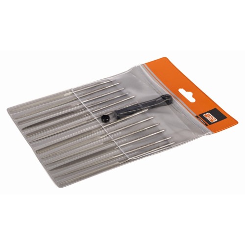 Juego de lima de aguja, corte basto, sin mango, 140&nbsp;mm: 12 unidades | 2-472