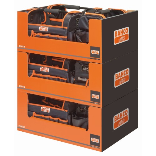 Bolsas portaherramientas textiles abiertas de 24&nbsp;l con base rígida (9&nbsp;piezas/expositor) | 3100TB-DISP