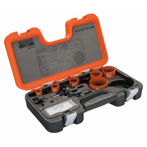 Juego de coronas de sierra bimetal Sandflex® de 22-64&nbsp;mm para planchas de metal/madera (9 piezas) | 3834-65-22/64