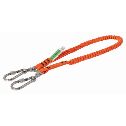 Lanyards naranjas de alta visibilidad con mosquetón giratorio para 1&nbsp;kg | 3875-LY600