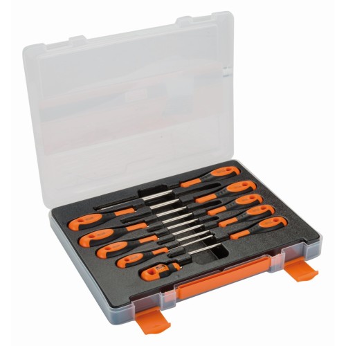 Juego de destornilladores ranurados, Phillips y Robertson con mango de goma: 10&nbsp;piezas | 605-10-PC-AU