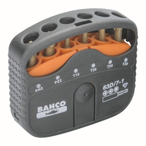 Juego de puntas de diamante de 1/4" con portapuntas para tornillos Phillips, Pozidriv y de cabeza TORX® | 63D/7