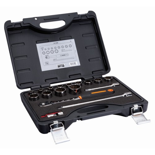 Juego de vasos de 1/2" con perfil bi-hexagonal en pulgadas y carraca de cabeza delgada (16&nbsp;piezas) | 7817DZS1