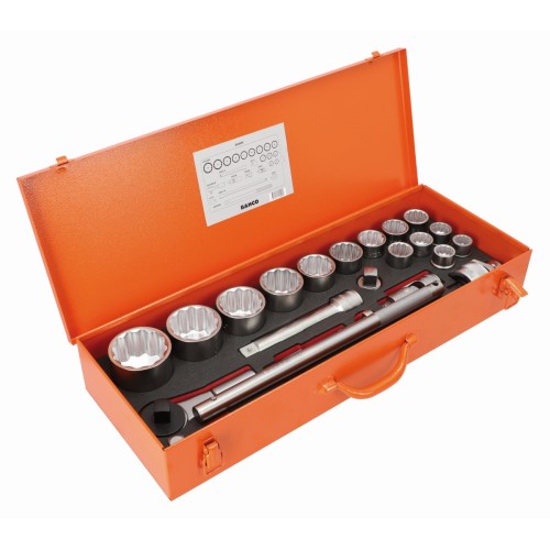 Juego de vasos con cuadrado de 3/4" y con perfil bi-hexagonal métrico: 24&nbsp;piezas | 8840M