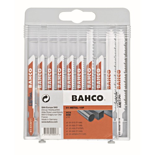 Juego de hojas de calar para metal - 10 Piezas | 91-METAL-10P