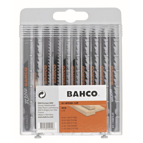 Juego de hojas de calar para madera - 10 piezas | 91-WOOD-10P