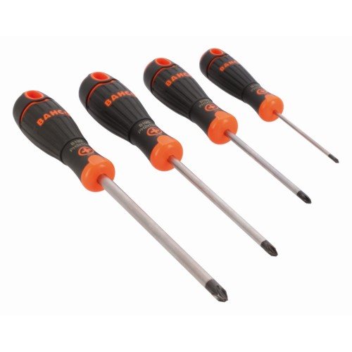 Juego de destornilladores Phillips BahcoFit con mango de goma - 4 piezas | B219.014