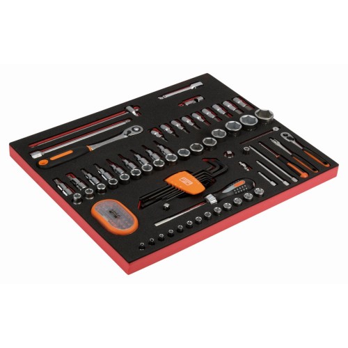 Juego de destornilladores a carraca y puntas en bandeja de foam 3/3 Fit&Go con marcado láser (104&nbsp;piezas) | FF1A051