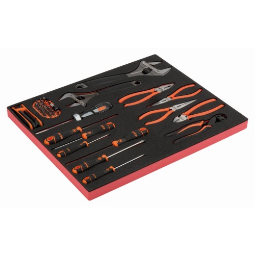 Juego de destornilladores/alicates en bandeja de foam 3/3 Fit&Go, 16 piezas | FF1A129