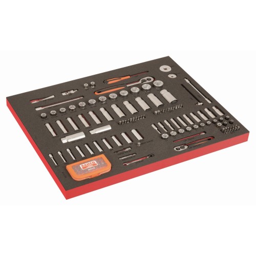 Juego de vasos de 1/2" y 1/4" y puntas en bandeja de foam 3/3 Fit&Go con marcado láser (139&nbsp;piezas) | FF1A195LM