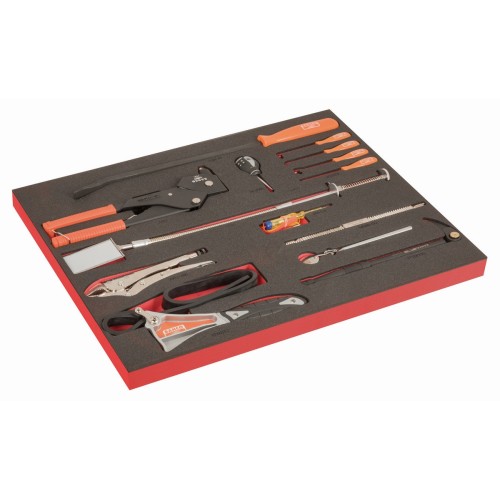 Juego de punzones, ganchos, espejos de inspección y remachadora en bandeja de foam 3/3 Fit&Go con marcado láser (14&nbsp;piezas) | FF1A205LM