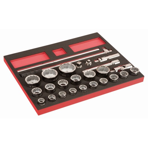 Juego de vasos de 3/4" en bandeja de foam 3/3 Fit&Go, 26 piezas | FF1A2301