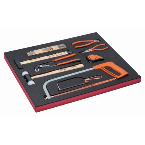 Juego de herramientas de golpeo y sierras en bandeja de foam 3/3 Fit&Go, 9 piezas | FF1A41