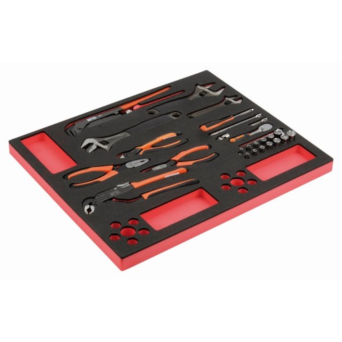 Juego de alicates, llaves y vasos en bandeja de foam 3/3 Fit&Go (26&nbsp;piezas) | FF1A5022