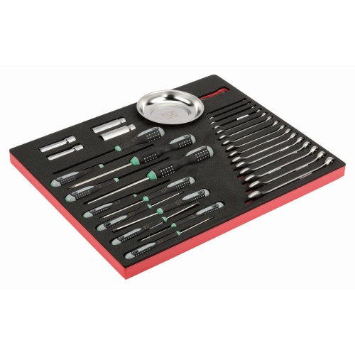 Juego de vasos y llaves en bandeja de foam 3/3 Fit&Go, 32 piezas | FF1A5028