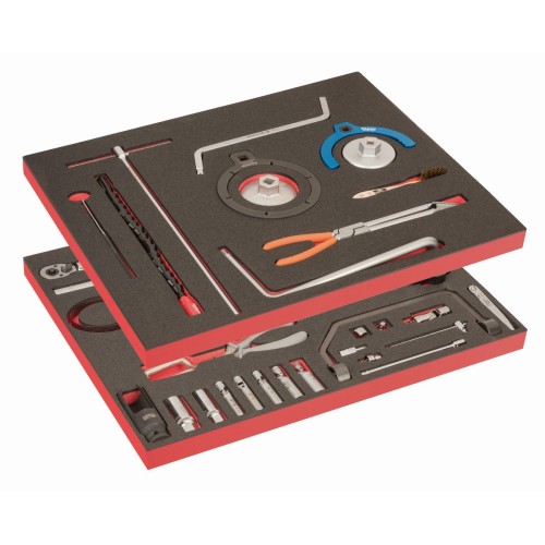 Composición de 2 foams de herramientas para automoción (34 piezas) | FF1ASET-AUTO-M3