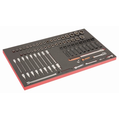 Bandeja de foam para carro de 40" con juegos de vasos métricos y en pulgadas de 1/2" (76 piezas) | FF1B02LM