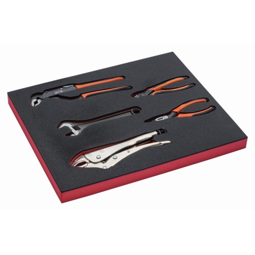 Juego de Llaves ajustables "inglesas" y alicates en bandeja de foam 2/3 Fit&Go (5&nbsp;piezas) | FF1F5003