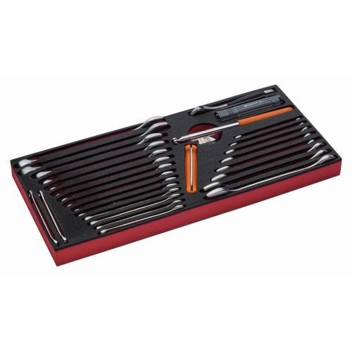 Bandeja de foam con composición de herramientas métricas para nuestras cajas metálicas de las series 1483K y 1483KHD (28&nbsp;piezas) | FF3A12