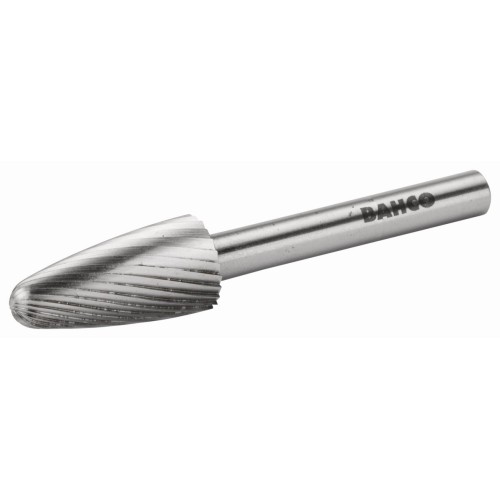 Limas rotativas de acero rápido ojivales con punta redonda para acero blando (embalaje individual) | HSSG-F-S