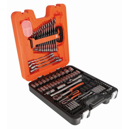 Juego de vasos con cuadrado de 1/4" y 1/2" y con juego de llaves combinadas/llaves de vaso | S108