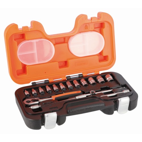 Juego de vasos con cuadrado de 1/4", perfil hexagonal imperial y carraca | S160AF