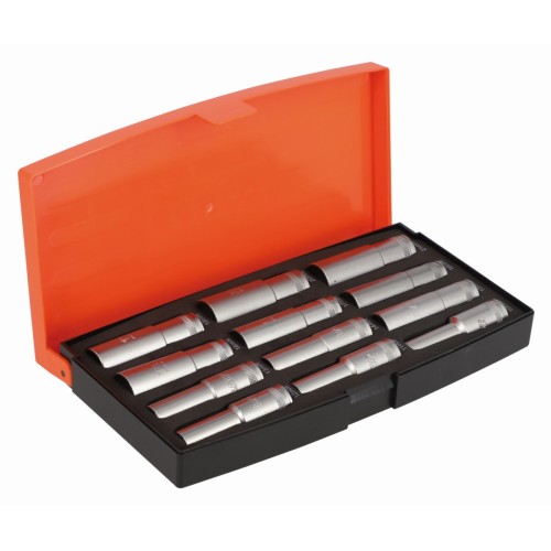 Juego de vasos de serie larga con cuadrado de 1/2" y con perfil hexagonal métrico | S1612L