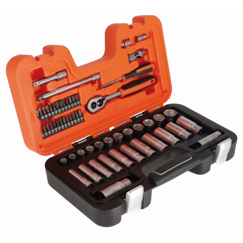 Juego de vasos serie larga con cuadrado de 1/4" y 3/8", con perfil hexagonal métrico y carraca | S330L