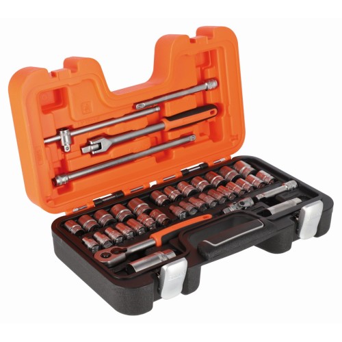 Juego de vasos con cuadrado de 3/8" y con perfil hexagonal métrico/imperial | S380